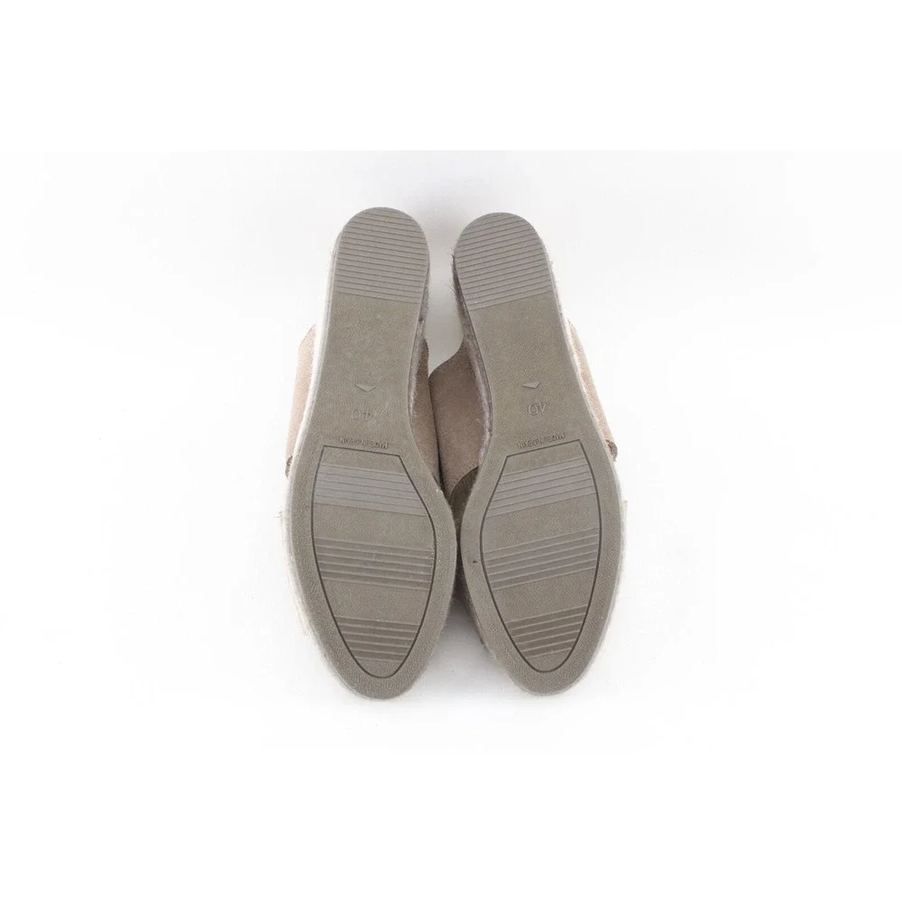 Paseart Espadrilles Women's SZ 40 EU 10 US Beige Suede‎ Platform Wedge Sandals